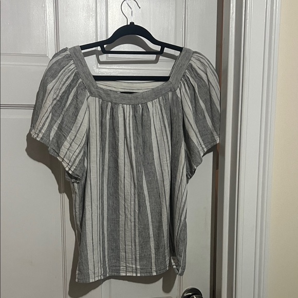 Calvin Klein Black and White Striped Blouse - Picture 1 of 1